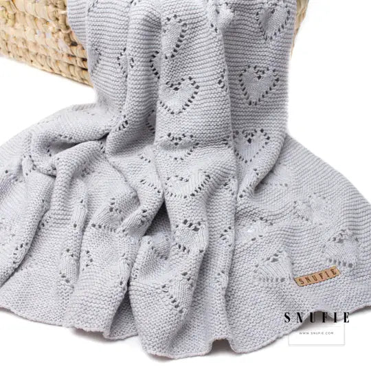 "Knitted Love" Baby Blanket (3 colour options)