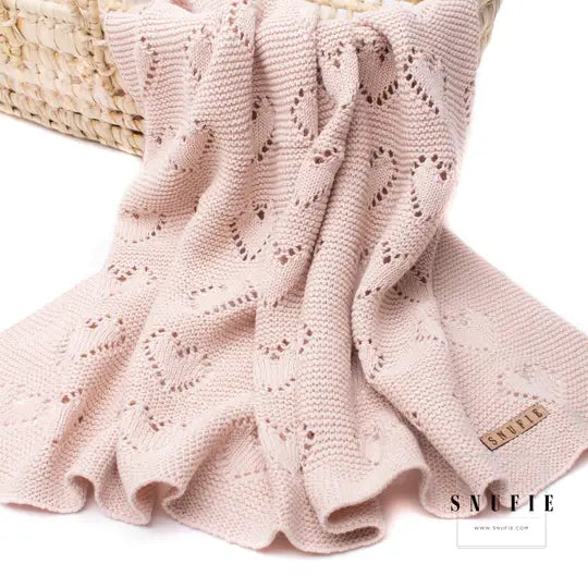 "Knitted Love" Baby Blanket (3 colour options)