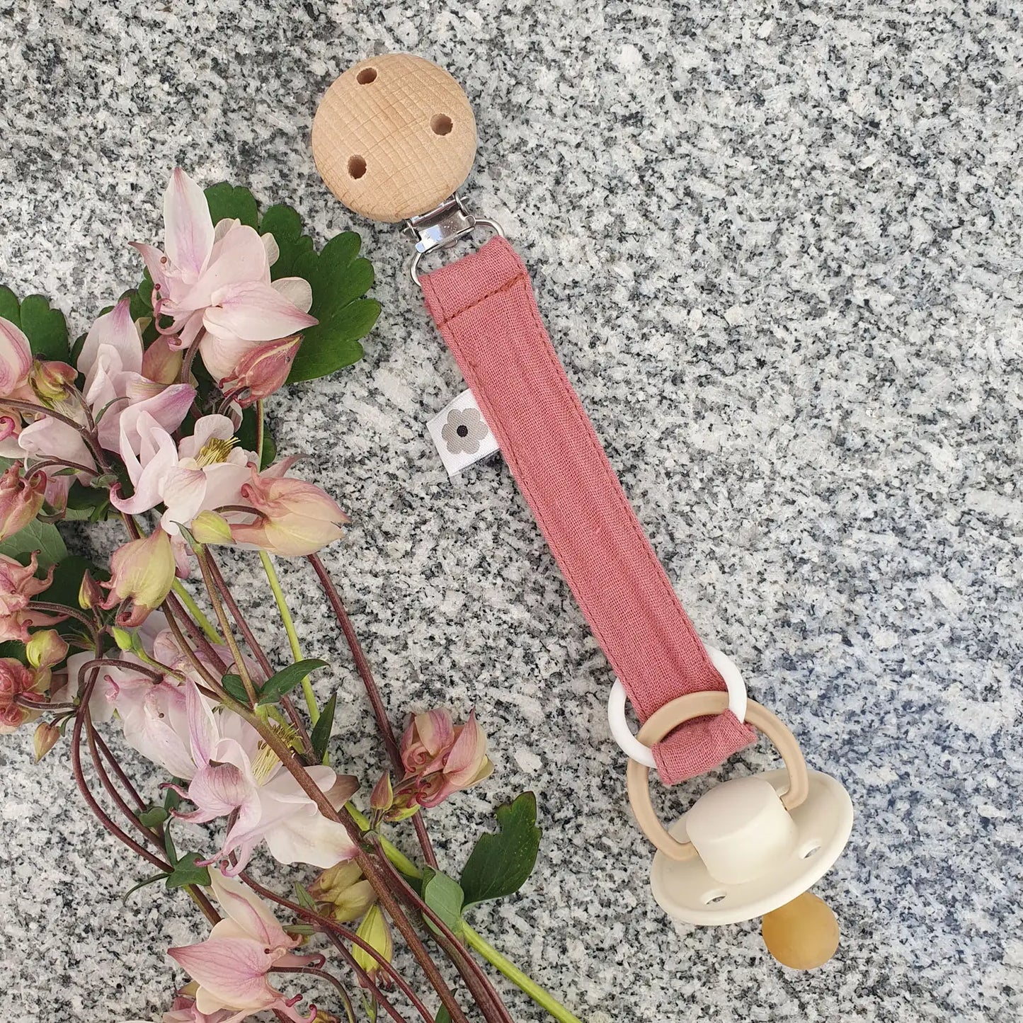 Muslin Pacifier Clip (4 colour options)